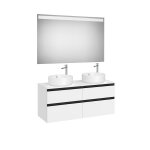 The gap pack pour 2 vasques  poser 1200mm blanc mat / poignes noires - roca a851537509