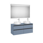 The gap pack pour 2 vasques À poser 1200mm bleu mat / poignées noires - roca a851537548 The gap pack pour 2 vasques À poser 1200mm bleu mat / poignées noires - roca a851537548