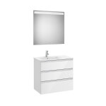The gap pack 3t lav gche 800mm (unik + miroir) blanc brillant - roca a851520806