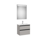 The gap pack compact 2t (unik + miroir) 600mm gris moyen mat / poignes noires - roca a851526547