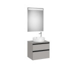 The gap pack pour vasque À poser 600mm gris moyen mat / poignées noires - roca a851531547 The gap pack pour vasque À poser 600mm gris moyen mat / poignées noires - roca a851531547