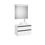 The gap pack pour vasque À poser 800mm blanc mat / poignées noires - roca a851532509 The gap pack pour vasque À poser 800mm blanc mat / poignées noires - roca a851532509