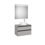 The gap pack pour vasque À poser 800mm gris moyen mat / poignées noires - roca a851532547 The gap pack pour vasque À poser 800mm gris moyen mat / poignées noires - roca a851532547