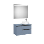 The gap pack pour vasque  poser  droite 900mm bleu mat / poignes noires - roca a851533548