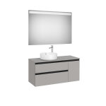 The gap pack pour vasque À poser À gauche 1100mm gris moyen mat / poignées noires - roca a851536547 The gap pack pour vasque À poser À gauche 1100mm gris moyen mat / poignées noires - roca a851536547