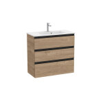 The gap unik compact 3 tiroirs 800 mm noyer / poignes noires - roca a851499517