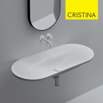 Vasque lavabo cramique  suspendre blanc brillant delano - cristina ondyna del10001
