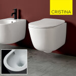 Wc suspendu avec abattant soft - close cramique blanc brillant eva - cristina ondyna wc88001
