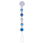 Attache sucette bleu gris blanc heimess� - accessoire b�b� bio