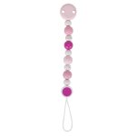 Attache sucette rose gris blanc heimess� - accessoire b�b� bio
