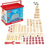 Baril tabli 70 pices de construction en bois jeujura - jouet en bo