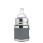 Biberon inox 150 ml t�tine d�bit lent pura� kiki - gourde enfant �c