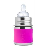Biberon inox 150 ml t�tine d�bit lent pura� kiki - gourde enfant �c