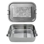 Boite repas inox 800ml yummy feuilles gaspajoe - lunch box