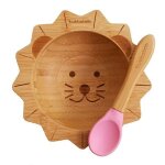 Bol et cuillère bébé en bambou lion bubbaboo® - repas bébé nomade Bol et cuillère bébé en bambou lion bubbaboo® - repas bébé nomade