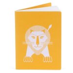 Cahier carnet d?colier a5 jaune motif lion papier fsc 100g 48 pages