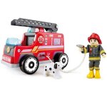 Camion de pompiers en bois grande echelle hape - jouets en bois