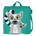 Cartable sac � dos maternelle vert �meraude l�murien coton bio - coq