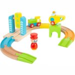 Circuit de train en bois hélicoptère junior small foot by legler® - t Circuit de train en bois hélicoptère junior small foot by legler® - t