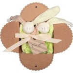 Coffret 2 doudous hochet coton bio keptin - jr little toddel lime