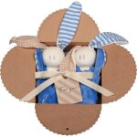 Coffret 2 doudous hochet coton bio keptin - jr toddel large bleuet 21