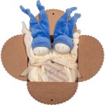 Coffret 2 doudous keptin - jr coton bio zmooz bleuet large 24 cm -