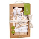 Coffret doudou lange bio etoile avec attache sucette et anneau de