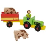 Coffret tracteur remorque & animaux de la ferme jeujura | ref: 8081