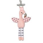 Doudou attache sucette flamant rose franny 25 cm apple park? - j