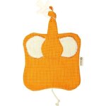 Doudou attache sucette keptin - jr coton bio elly orange 26 cm -