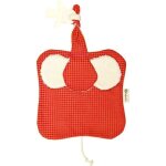 Doudou attache sucette keptin - jr coton bio elly rouge 26 cm - doudou