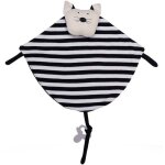 Doudou bio plat chat noir et blanc wooly organic® coton bio 35 cm - Doudou bio plat chat noir et blanc wooly organic® coton bio 35 cm -