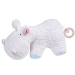 Doudou boite � musique hippopotame blanc coton bio 29 cm efie� - d