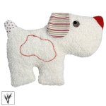 Doudou bouillotte efie chien color 32 cm coton bio organic ~