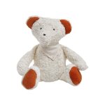 Doudou coton organic bio ours orange & blanc 34 cm - doudou bio