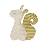 Doudou hochet efie® Écureuil coloré 21 cm coton bio naturel - doudou Doudou hochet efie® Écureuil coloré 21 cm coton bio naturel - doudou