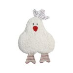 Doudou hochet efie poulette rouge & blanche 21 cm coton bio organic Doudou hochet efie poulette rouge & blanche 21 cm coton bio organic