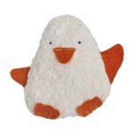 Doudou hochet pingouin coton bio blanc & orange efie� - jouets coton