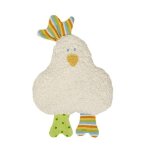 Doudou hochet poulette colorée 21 cm coton bio efie® - doudou bio n Doudou hochet poulette colorée 21 cm coton bio efie® - doudou bio n