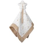 Doudou lange bio etoile avec attache sucette sophie la girafe® Doudou lange bio etoile avec attache sucette sophie la girafe®