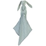 Doudou lange lapin richie bleu lagon en lin 37 cm happy horse -