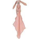 Doudou lange lapin richie vieux rose en lin 37 cm happy horse -