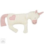 Doudou licorne efie bouillotte noyaux de cerises broderie c?ur 34 cm Doudou licorne efie bouillotte noyaux de cerises broderie c?ur 34 cm