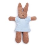Doudou nanchen natur lapin hasi coton bio eponge (kba) chocolat bleu