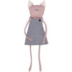 Doudou peluche chat rose wooly organic coton bio 30 cm - doudou bio