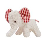 Doudou peluche efie petit elephant naturel blanc & vichy 20 cm - Doudou peluche efie petit elephant naturel blanc & vichy 20 cm -