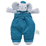 Doudou peluche plat coton bio alvin l'éléphant 24 cm meiya & alvin® - Doudou peluche plat coton bio alvin l'éléphant 24 cm meiya & alvin® -