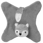 Doudou plat anika renard gris coton bio franck & fischer - doudou