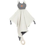 Doudou plat anneau de dentition chat gris wooly organic® coton bio Doudou plat anneau de dentition chat gris wooly organic® coton bio