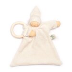 Doudou plat anneau dentition nanchen natur poupe coton bio ecru n